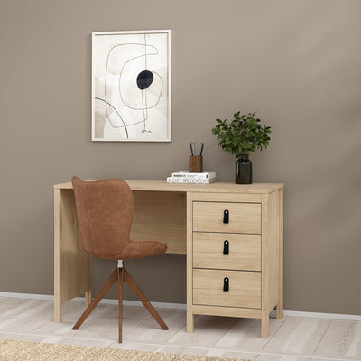Barcelona Desk 3 Drawers in Jackson Hickory Oak – FTG, view 7