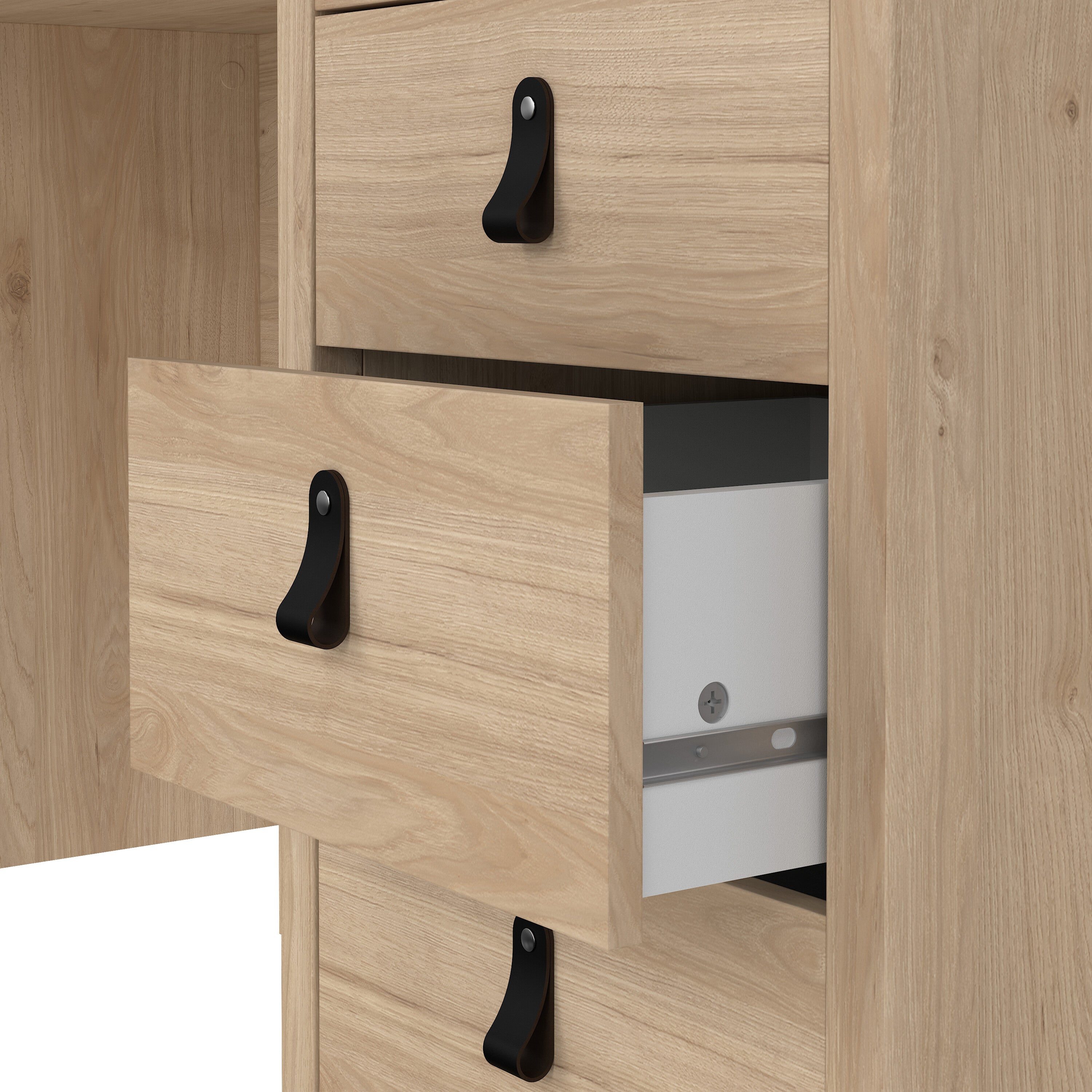 Barcelona Desk 3 Drawers in Jackson Hickory Oak – FTG, view 9