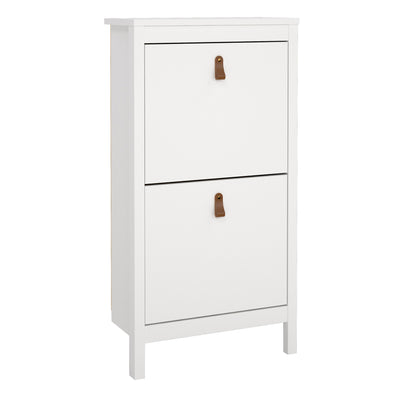Barcelona Shoe Cabinet 2 Flip Down Doors in White – FTG
