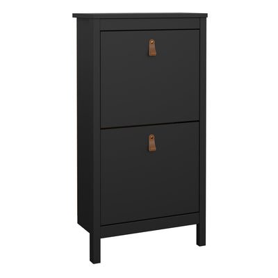Barcelona Shoe Cabinet 2 Flip Down Doors in Matt Black – FTG