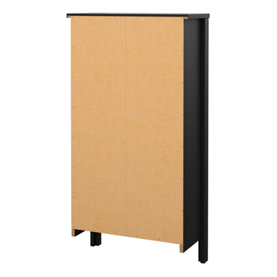 Barcelona Shoe Cabinet 2 Flip Down Doors in Matt Black – FTG, view 4