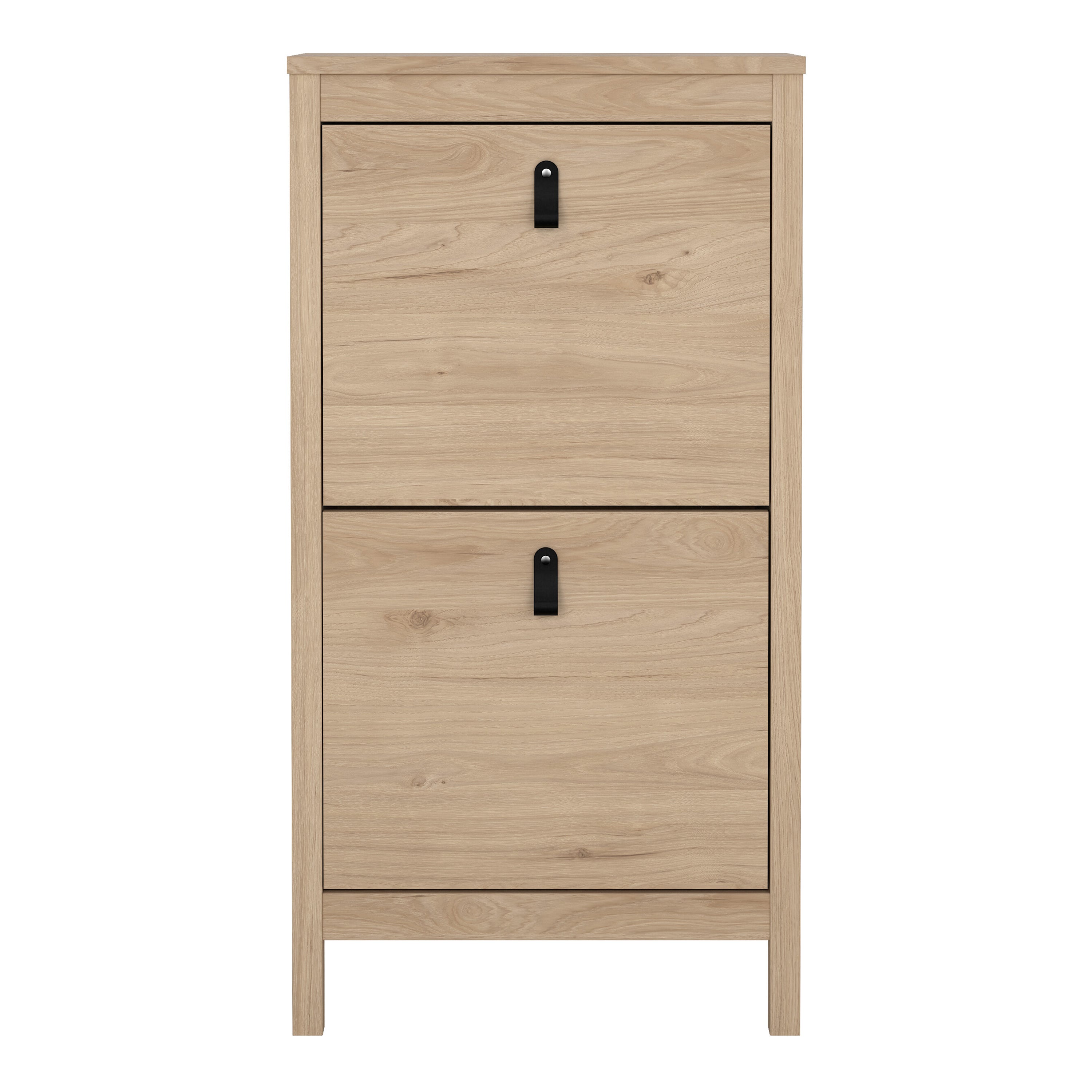 Barcelona Shoe Cabinet 2 Flap Doors in Jackson Hickory Oak – FTG, view 2