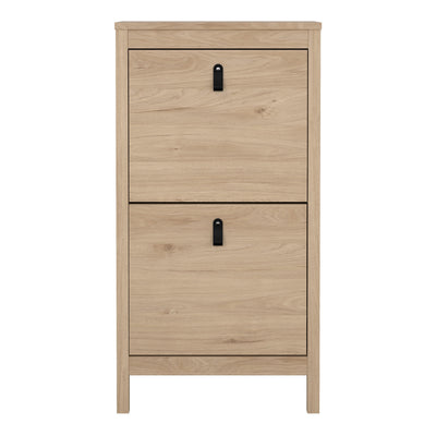 Barcelona Shoe Cabinet 2 Flap Doors in Jackson Hickory Oak – FTG, view 2