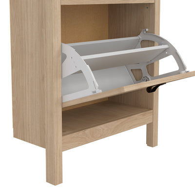 Barcelona Shoe Cabinet 2 Flap Doors in Jackson Hickory Oak – FTG, view 9