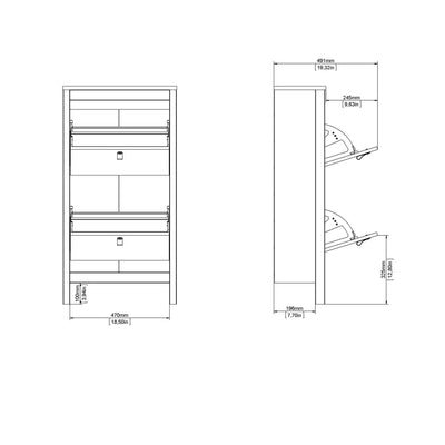 Barcelona Shoe Cabinet 2 Flip Down Doors in Cashmere – FTG, view 13