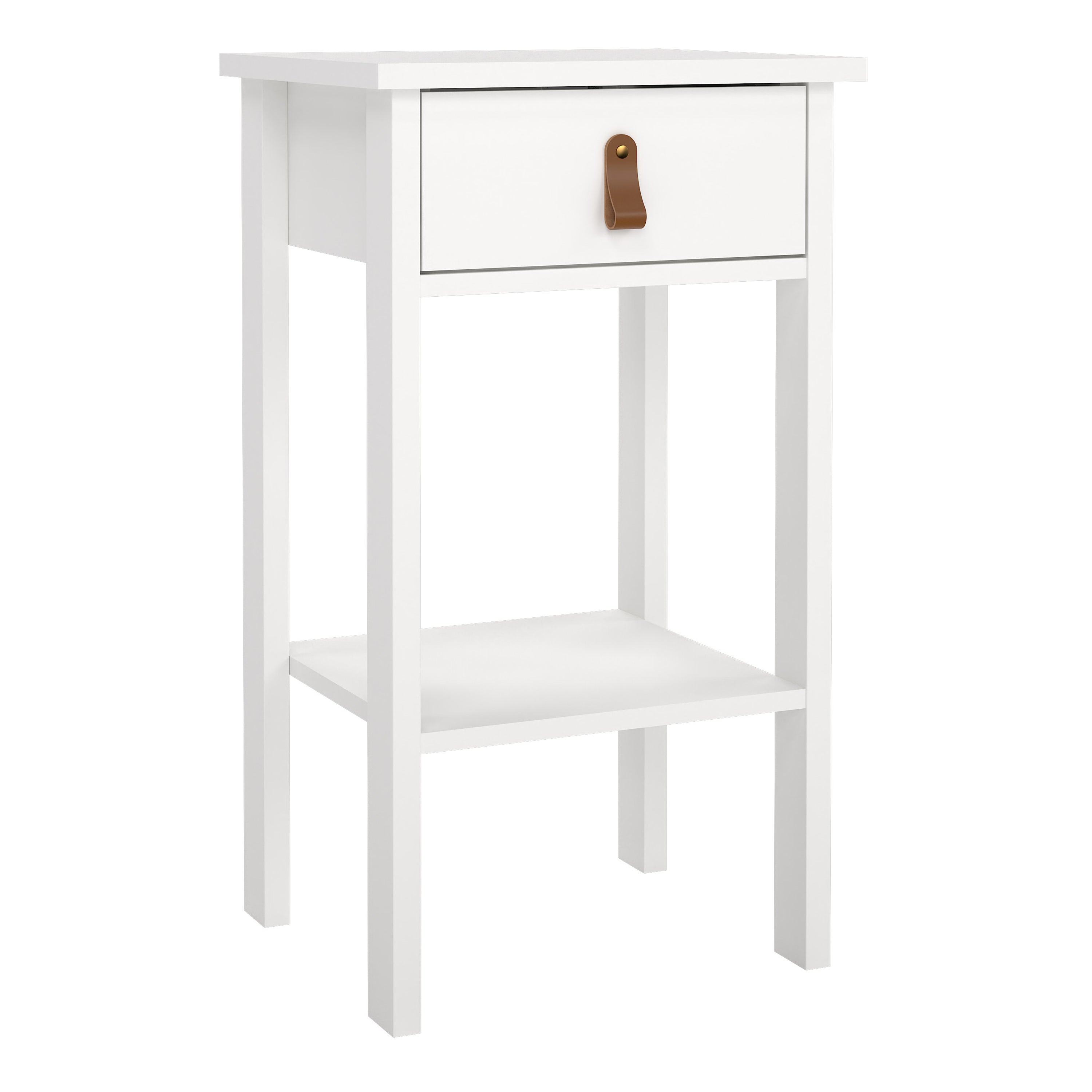 Barcelona Bedside Table with 1 Drawer in White – FTG