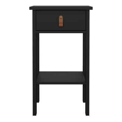 Barcelona Bedside Table with 1 Drawer in Matt Black – FTG, view 2