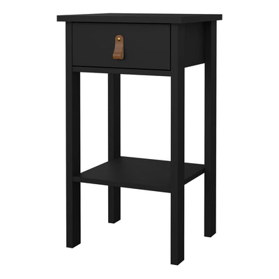 Barcelona Bedside Table with 1 Drawer in Matt Black – FTG, view 3
