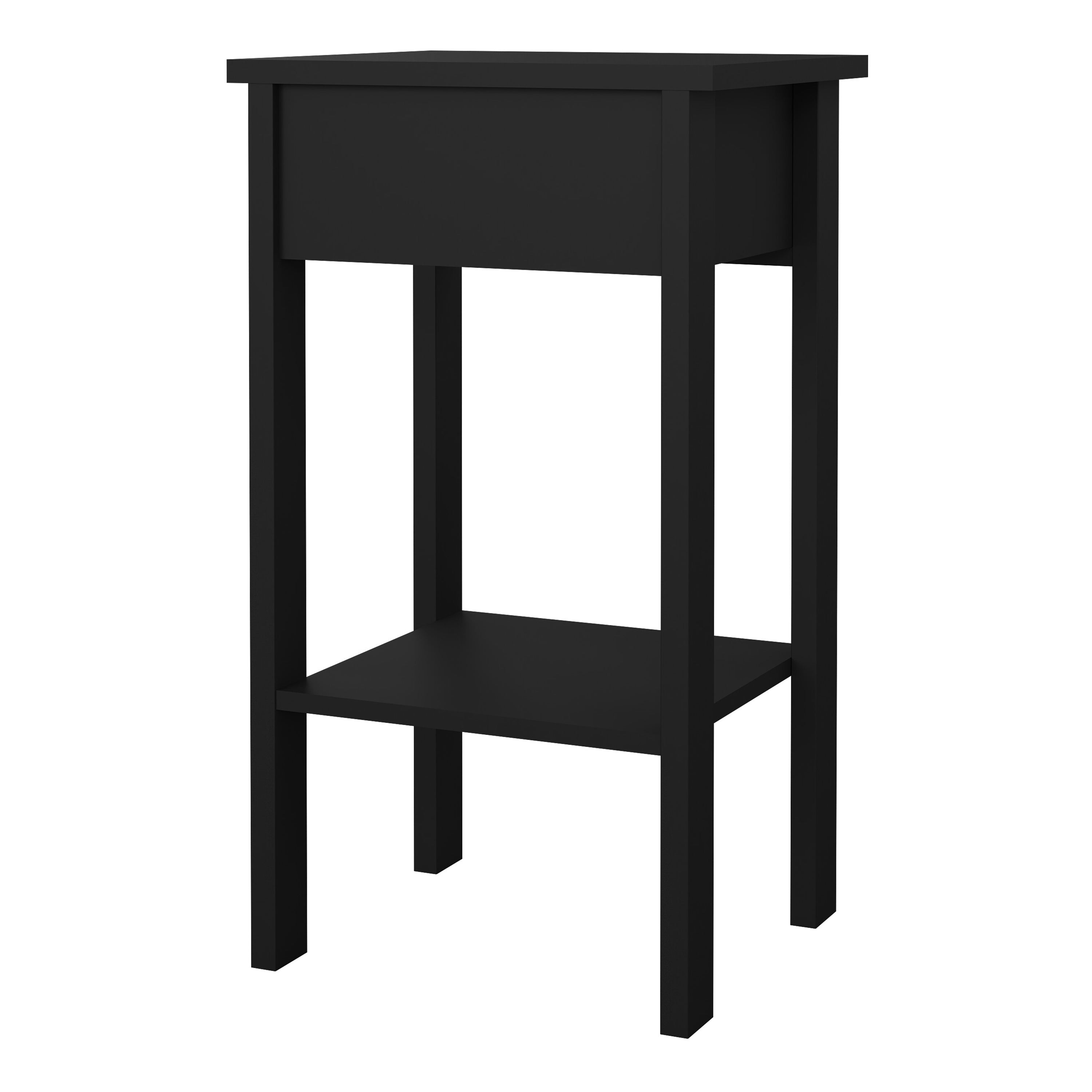 Barcelona Bedside Table with 1 Drawer in Matt Black – FTG, view 5