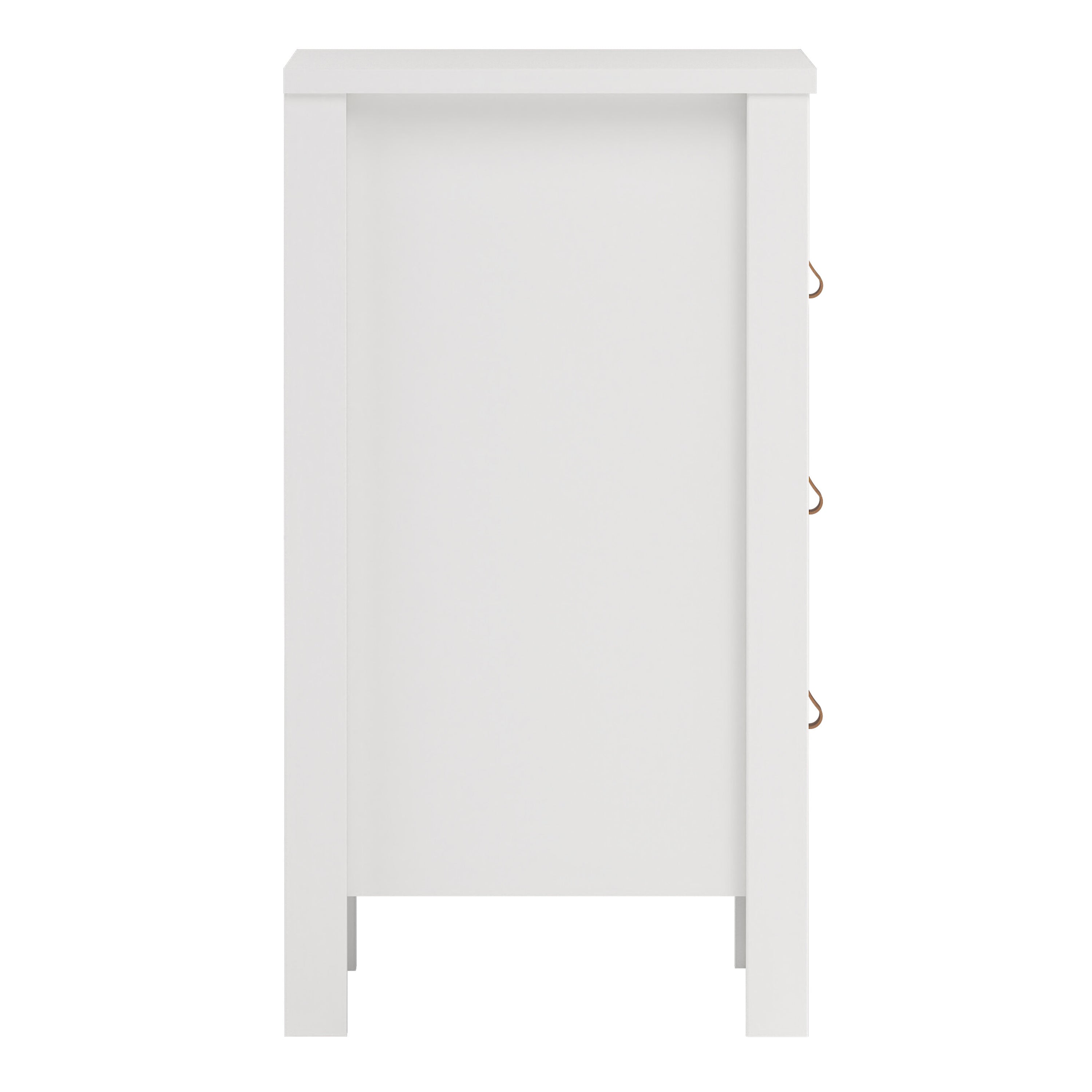 Barcelona Bedside Table 3 Drawers in White – FTG, view 4