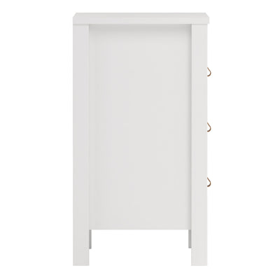 Barcelona Bedside Table 3 Drawers in White – FTG, view 4