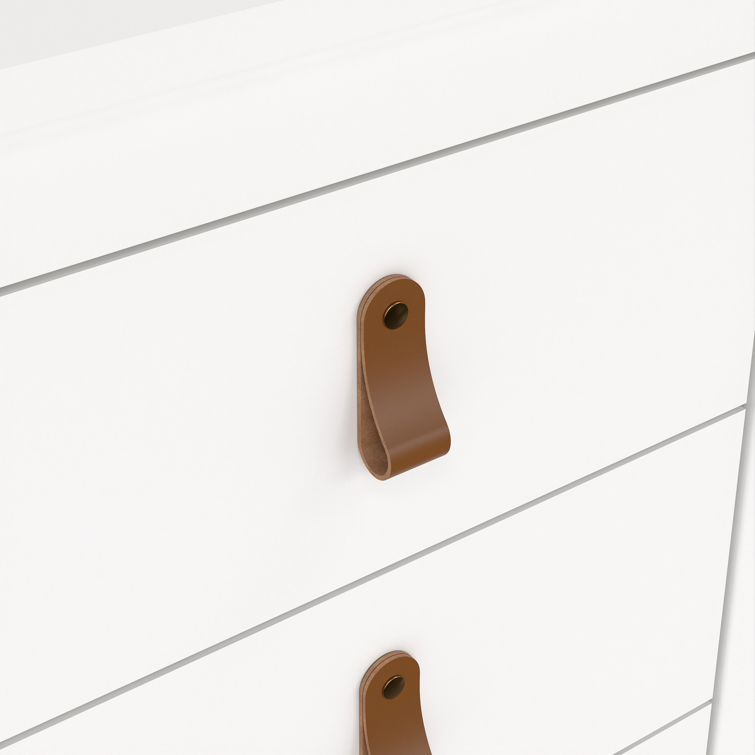 Barcelona Bedside Table 3 Drawers in White – FTG, view 8