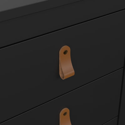 Barcelona Bedside Table 3 Drawers in Matt Black – FTG, view 8