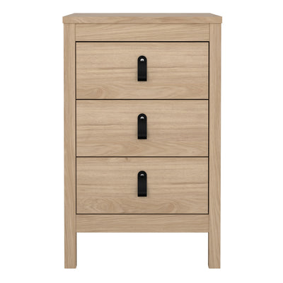 Barcelona Bedside Table 3 Drawers in Jackson Hickory Oak – FTG, view 2