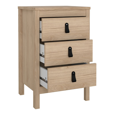 Barcelona Bedside Table 3 Drawers in Jackson Hickory Oak – FTG, view 6