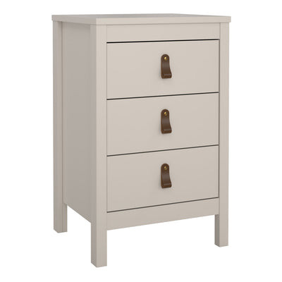 Barcelona Bedside Table 3 Drawers in Cashmere – FTG