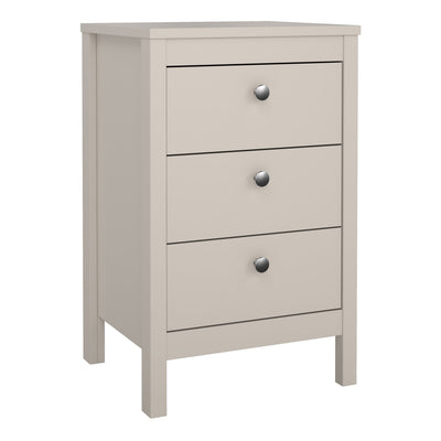 Barcelona Bedside Table 3 Drawers in Cashmere – FTG, view 3