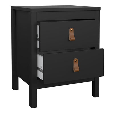 Barcelona Package - Bedside Table 2 Drawers + Chest 5 Drawers + Wardrobe with 3 Doors in Matt Black – FTG, view 3