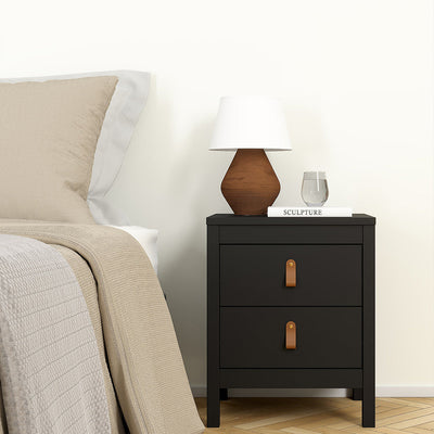 Barcelona Package - Bedside Table 2 Drawers + Chest 5 Drawers + Wardrobe with 3 Doors in Matt Black – FTG, view 4
