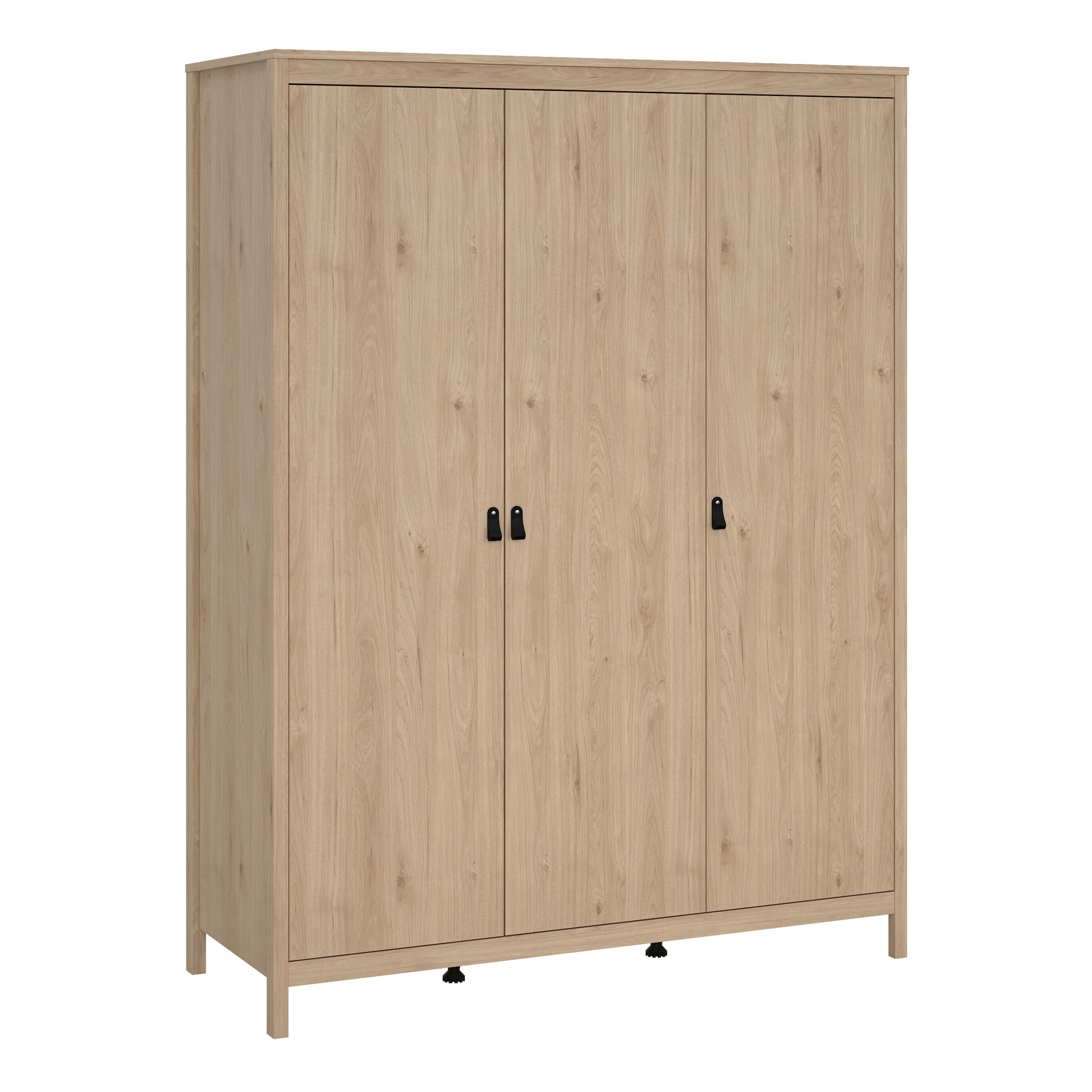 Barcelona Package – Bedside Table 2 Drawers + Chest 5 Drawers + 3 Door Wardrobe in Jackson Hickory Oak