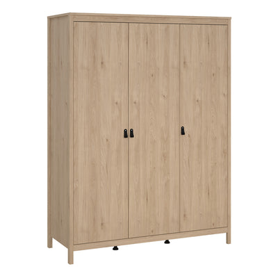 Barcelona Package – Bedside Table 2 Drawers + Chest 5 Drawers + 3 Door Wardrobe in Jackson Hickory Oak