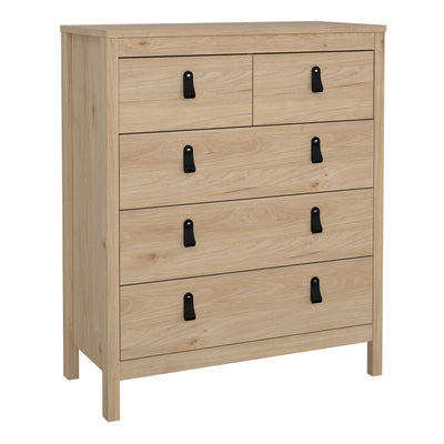 Barcelona Package – Bedside Table 2 Drawers + Chest 5 Drawers + 3 Door Wardrobe in Jackson Hickory Oak