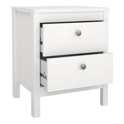 Madrid Package - Bedside Table 2 Drawers + Chest 5 Drawers + Wardrobe with 2 Doors in White – FTG, view 3