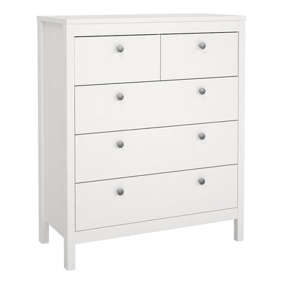 Madrid Package - Bedside Table 2 Drawers + Chest 5 Drawers + Wardrobe with 2 Doors in White – FTG, view 6