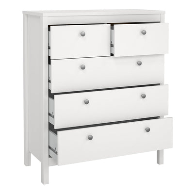 Madrid Package - Bedside Table 2 Drawers + Chest 5 Drawers + Wardrobe with 2 Doors in White – FTG, view 7