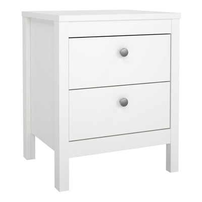 Madrid Package - Bedside Table 2 Drawers + Chest 5 Drawers + Wardrobe with 3 Doors in White – FTG, view 2