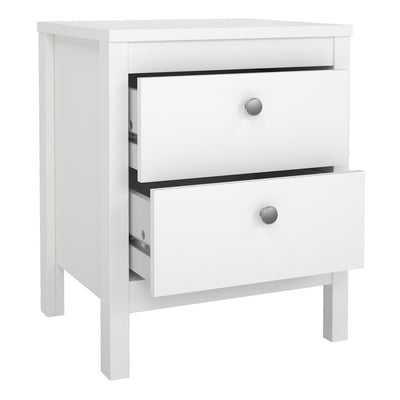 Madrid Package - Bedside Table 2 Drawers + Chest 5 Drawers + Wardrobe with 3 Doors in White – FTG, view 3