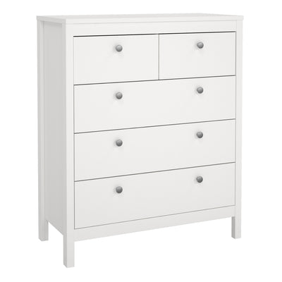 Madrid Package - Bedside Table 2 Drawers + Chest 5 Drawers + Wardrobe with 3 Doors in White – FTG, view 6