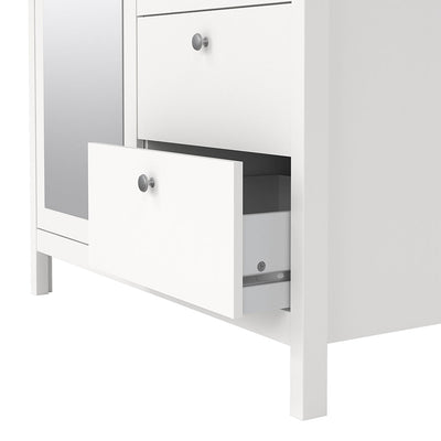 Madrid Wardrobe with 1 Door 1 Mirror Door 2 Drawers White – FTG, view 9