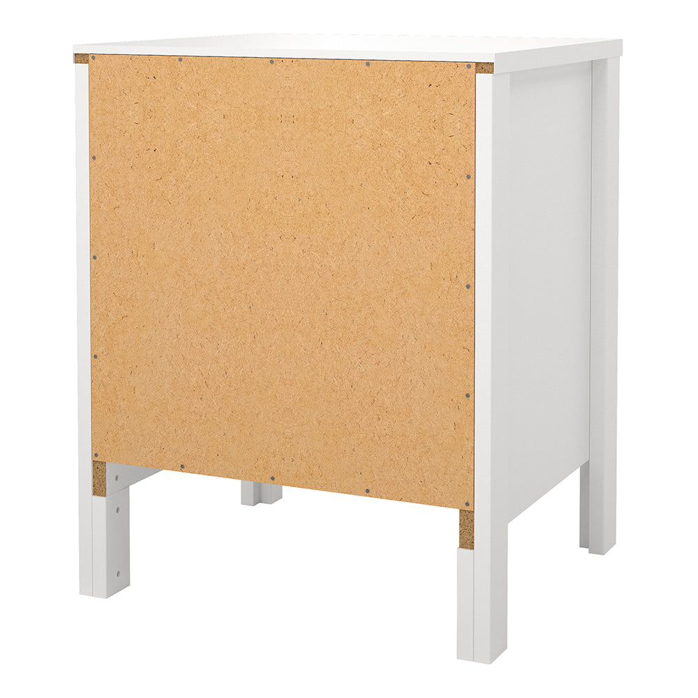 Madrid Bedside Table 2 Drawers in White – FTG, view 4