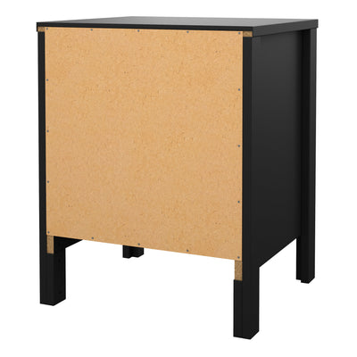 Madrid Bedside Table 2 Drawers in Matt Black – FTG, view 4