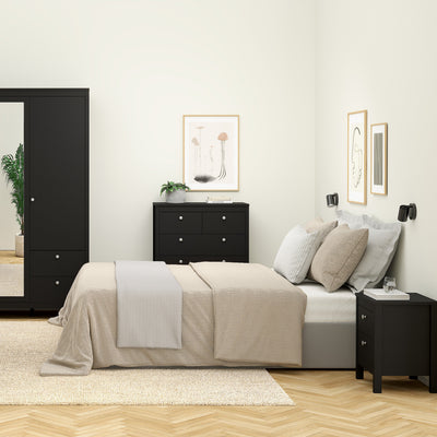 Madrid Bedside Table 2 Drawers in Matt Black – FTG, view 6