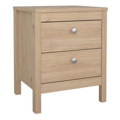 Madrid Bedside Table 2 Drawers in Jackson Hickory Oak – FTG