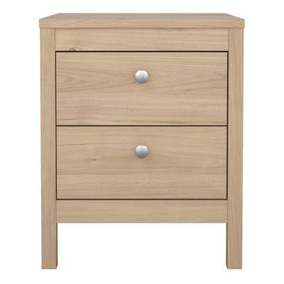 Madrid Bedside Table 2 Drawers in Jackson Hickory Oak – FTG, view 2