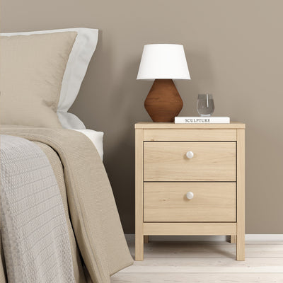 Madrid Bedside Table 2 Drawers in Jackson Hickory Oak – FTG, view 7