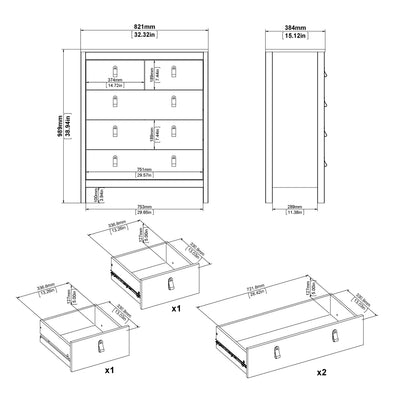 Madrid Chest 3+2 Drawers in White – FTG, view 11