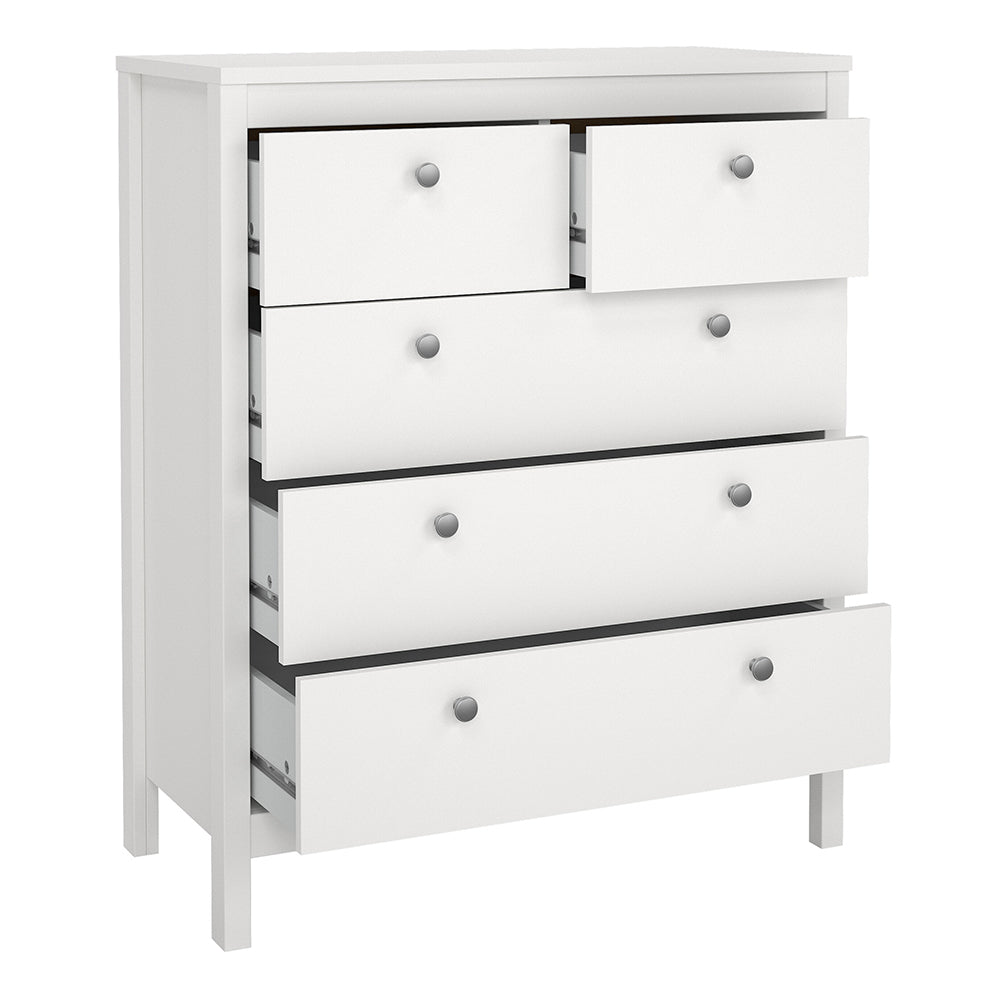 Madrid Chest 3+2 Drawers in White – FTG, view 5
