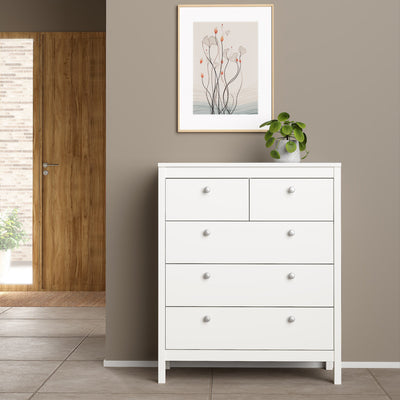 Madrid Chest 3+2 Drawers in White – FTG, view 7