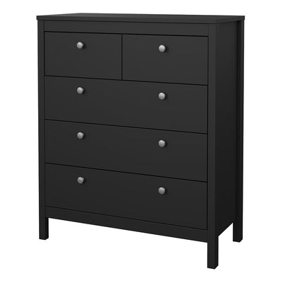 Madrid Chest 3+2 Drawers in Matt Black – FTG, view 3