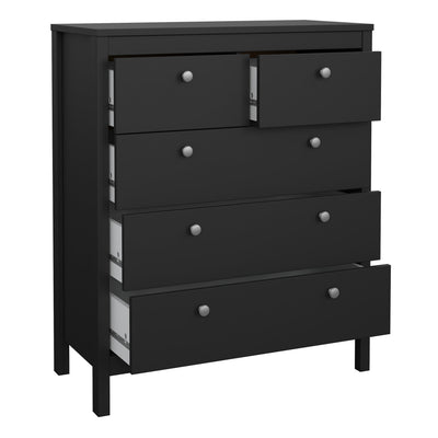 Madrid Chest 3+2 Drawers in Matt Black – FTG, view 5