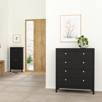 Madrid Chest 3+2 Drawers in Matt Black – FTG, view 8