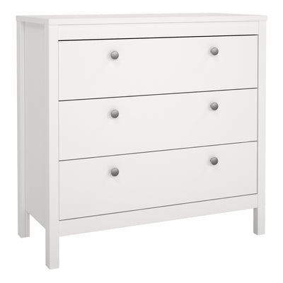 Madrid Chest 3 Drawers in White – FTG