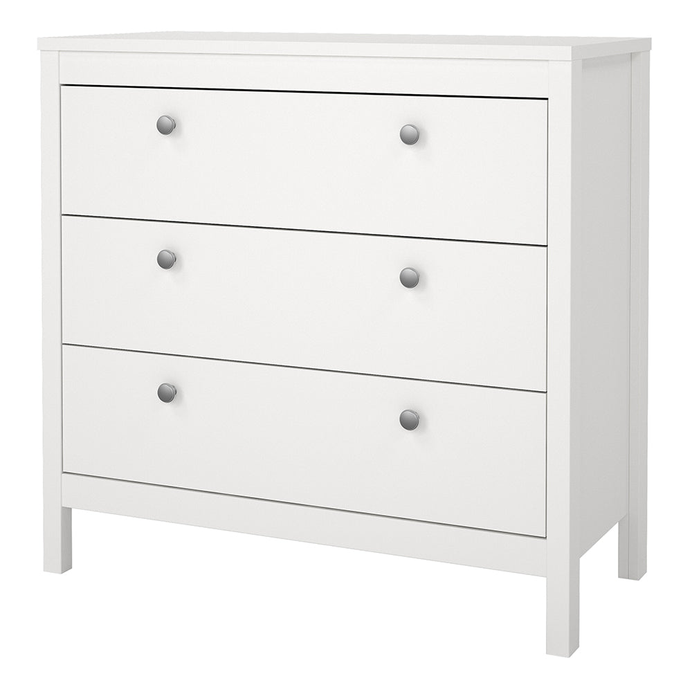 Madrid Chest 3 Drawers in White – FTG, view 3