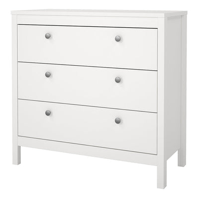 Madrid Chest 3 Drawers in White – FTG, view 3