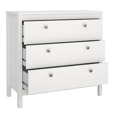 Madrid Chest 3 Drawers in White – FTG, view 5