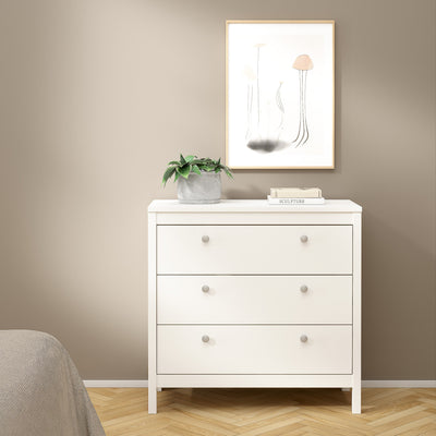 Madrid Chest 3 Drawers in White – FTG, view 6